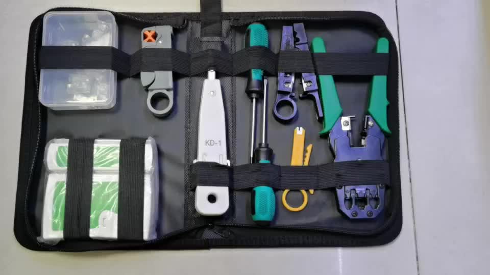 Network Cable Repair Tool Kit Set Alat ServisJaringan Internet Komplit Set Paket Tang Crimping Lan Tester RJ45 RJ11  Plugboot