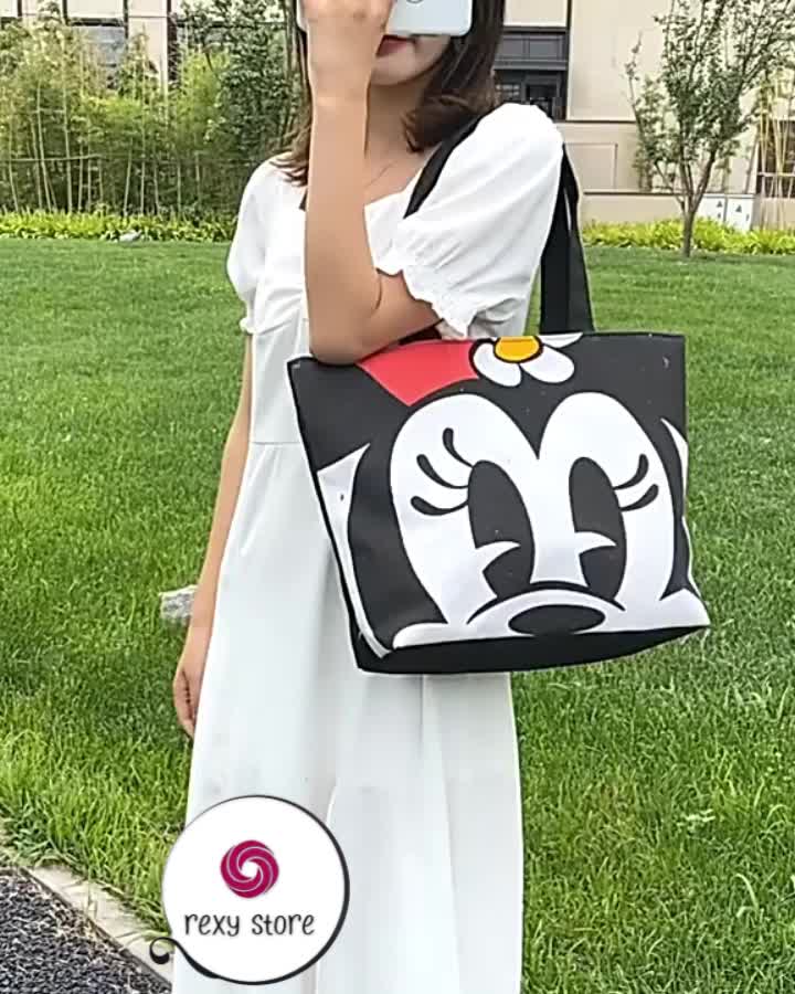 Tas Tote Bag Resleting Wanita Donald Duck