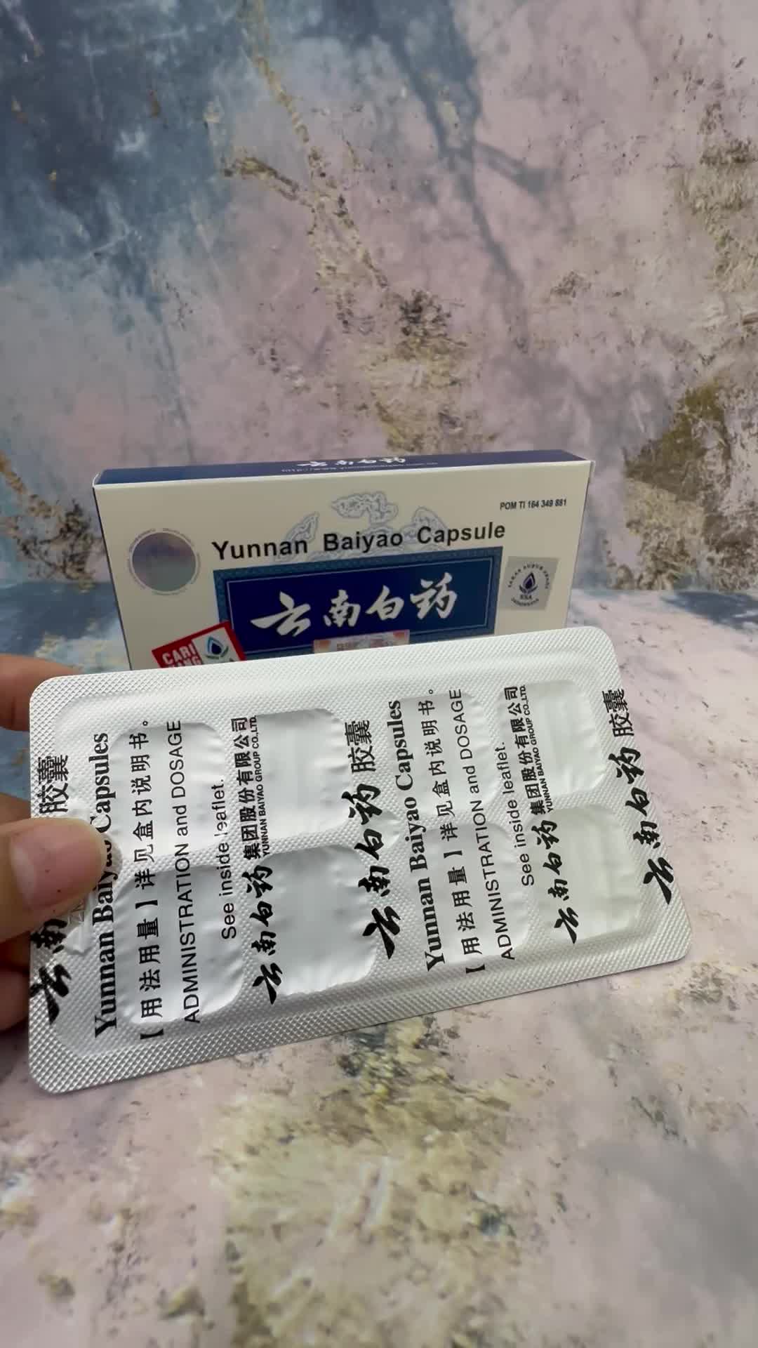 Kapsul Yunnan Baiyao Biru untuk Luka Dalam dan Memar - 16 Kapsul