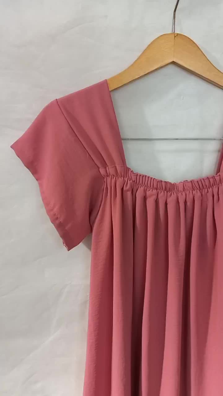 DIANS - CUCI GUDANG Dress Fuji Crinkle Airflow / Homedress Wanita nyaman Polos Busui Dewasa Rayon Remaja Panjang Tidur Bumil Ruffle Midi Katun Pendek
