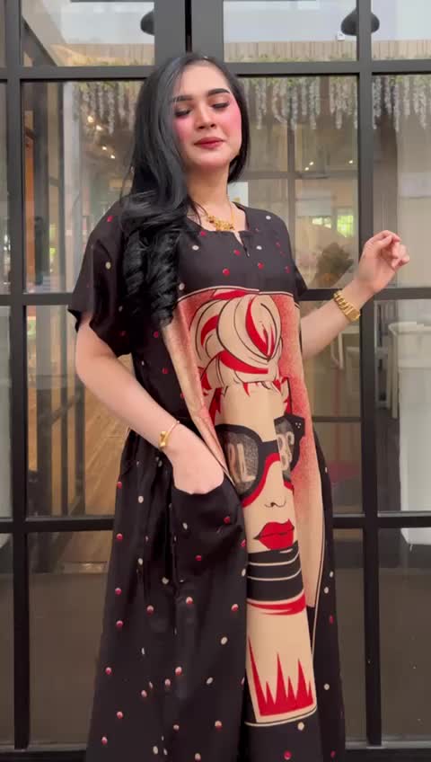 CASUAL DRESS CENTINI CIBI Santai Polos Bunga Jalan Manis Liburan baju busui rayon  wanita  motif  midi Panjang Mini Pendek