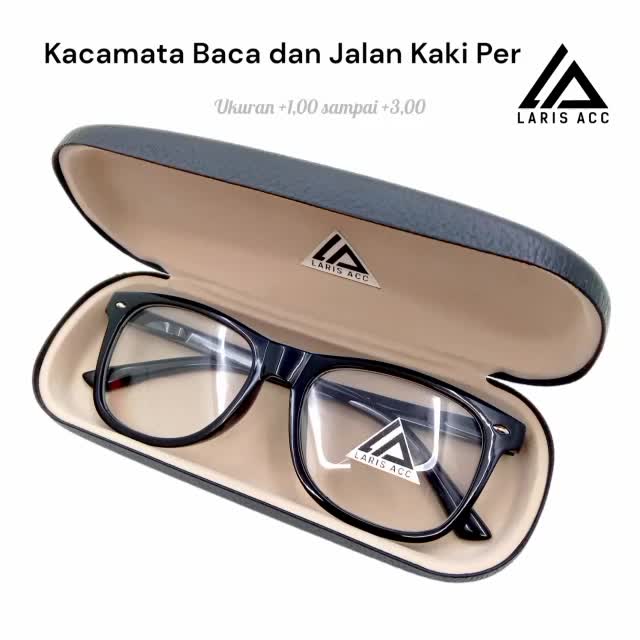 Laris Acc Kacamata Baca dan Jalan Doubel Lensa Plus Laki-Laki Perempuan Kaki Per Frame Hitam Coklat Uniseks Free Box