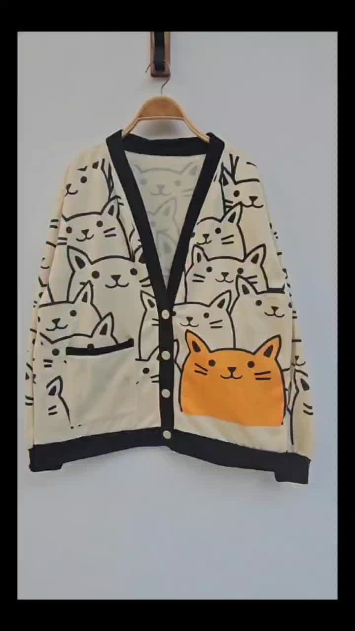 Narago Clothing - Mocca Cat Outer Fleece Tangan Panjang Wanita