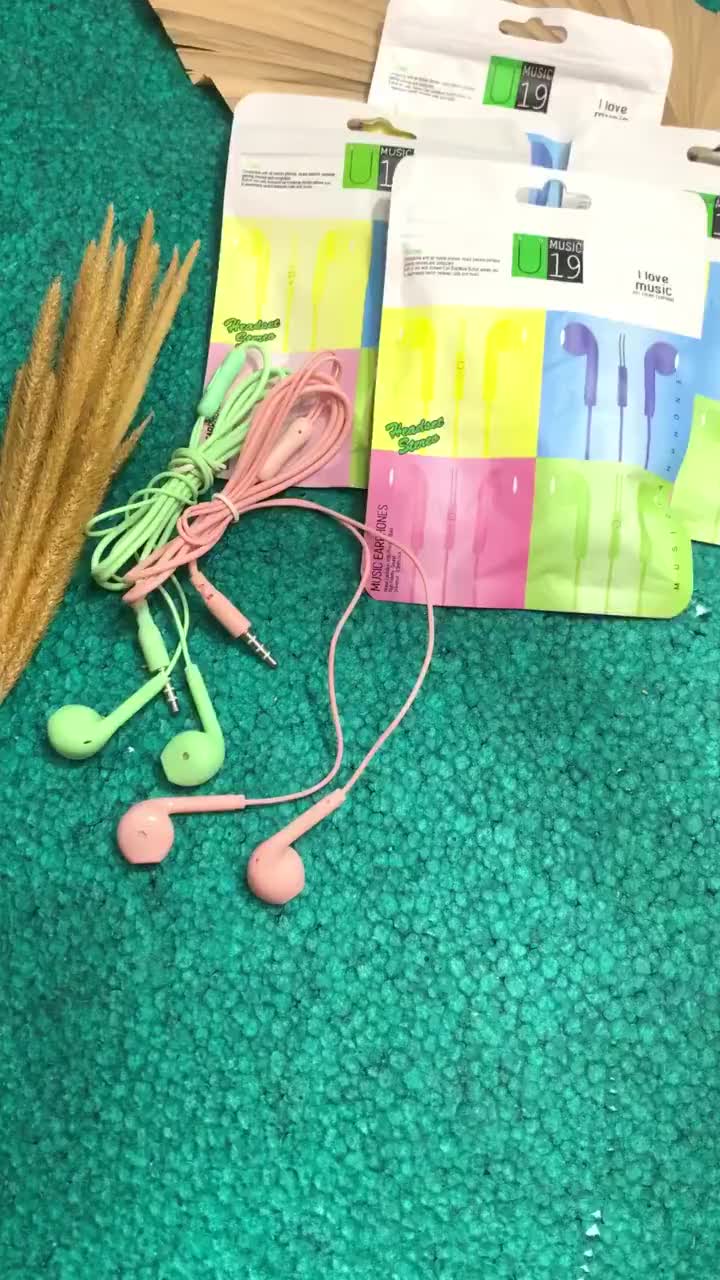 Headset Macaron U19 Packing Dus Makaron Alltipe Warna Warni Earphone Headphone Handsfree U 19