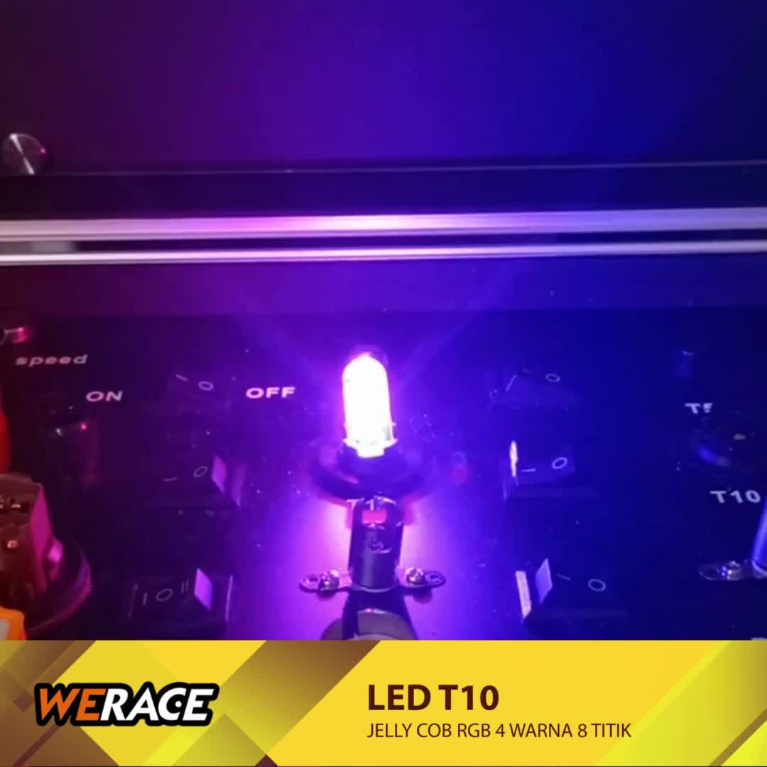 WERACE LED T10 Jelly COB RGB 4 Warna 8 Titik Lampu Senja Sein Flash Running Universal