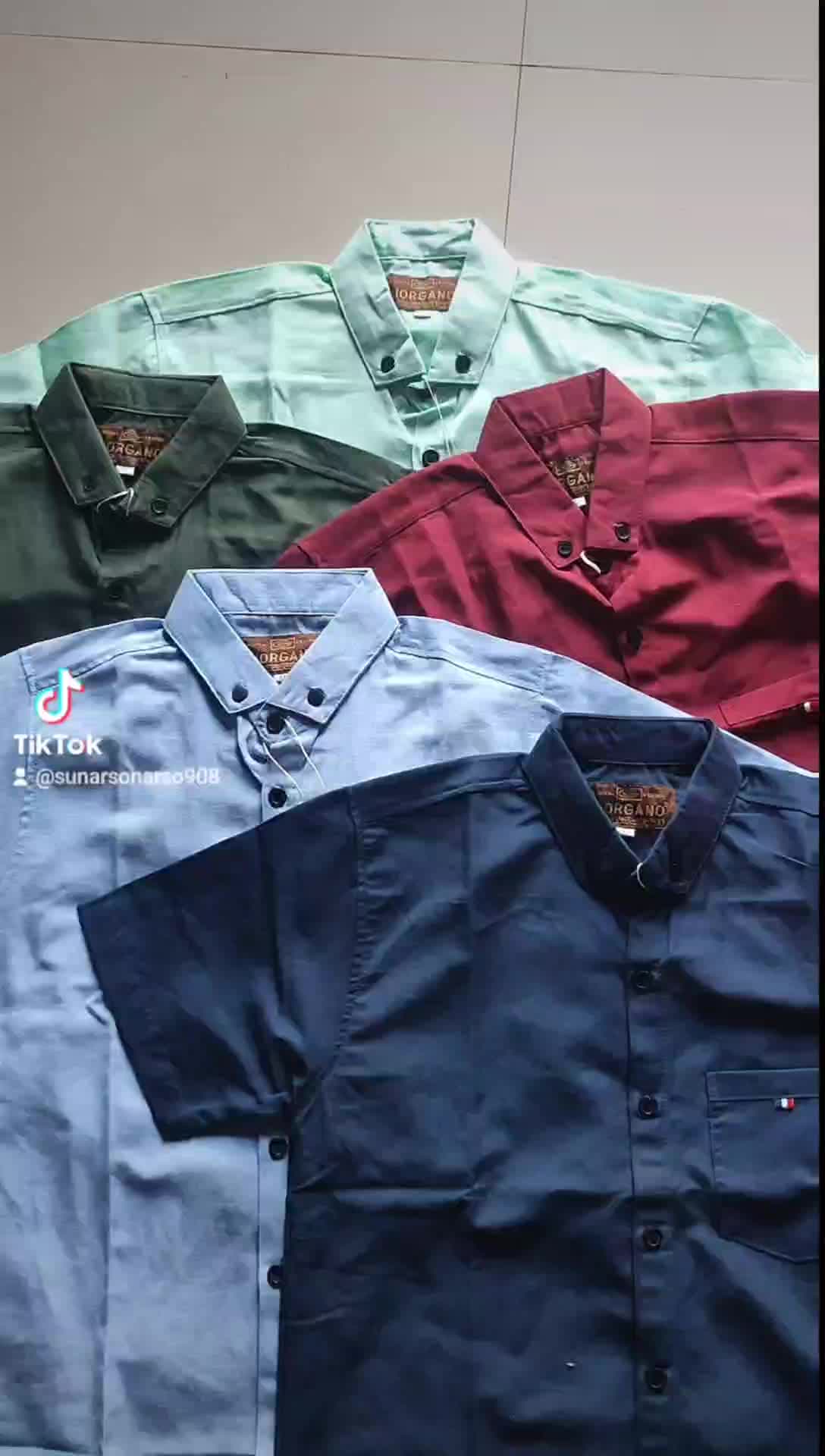 Pakaian Anak  Usia 2-14 Tahun/ Kemeja Anak Lengan Pendek Kid Polos Katun Cotton Remaja laki2 6–12 Laki-Laki 7-8 tahun zero-hijau botol Putih Baju Fashion