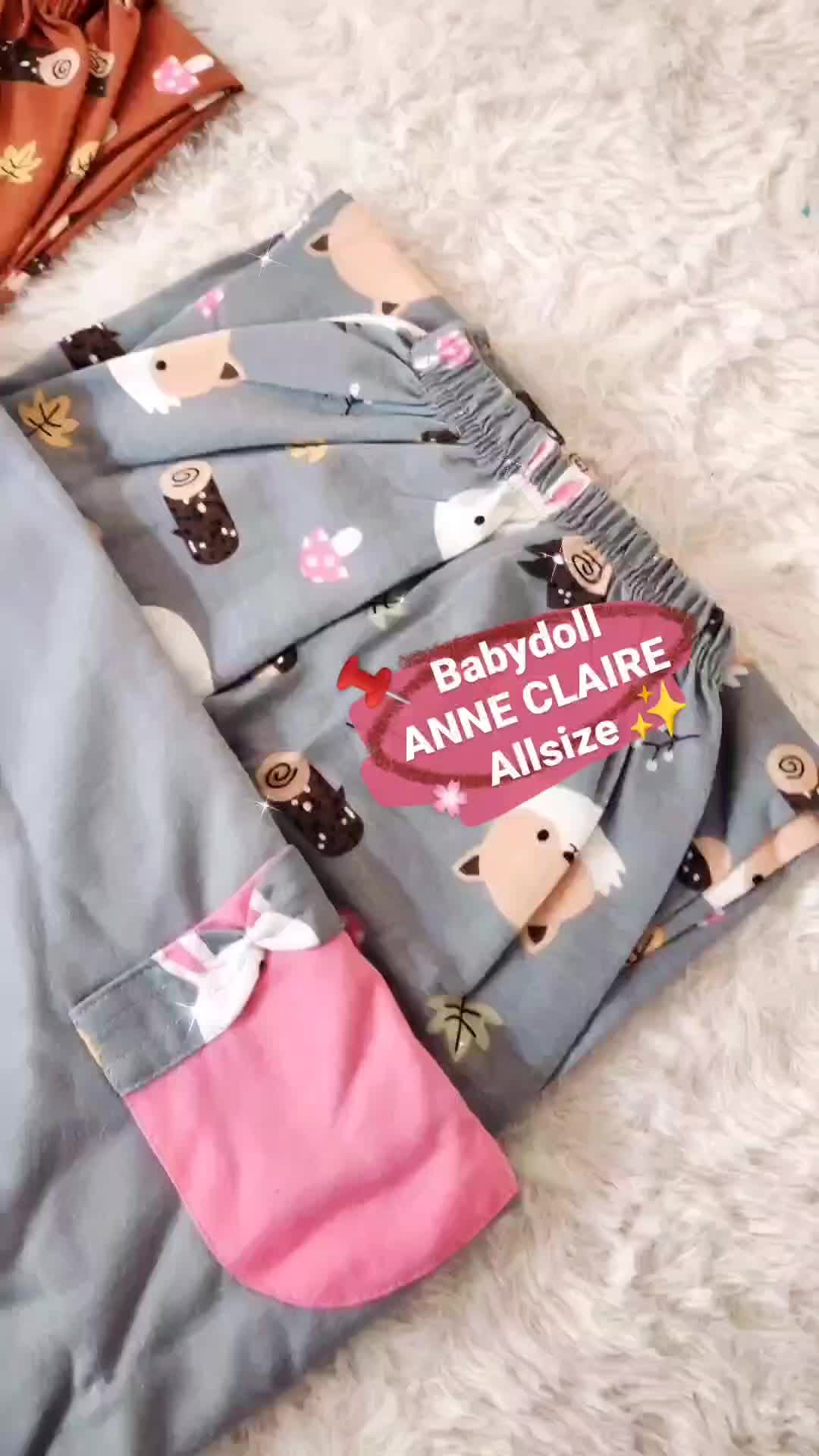 Setelan Baju Tidur Babydoll CP Allsize Eksklusif Bahan Kaos Anne Claire