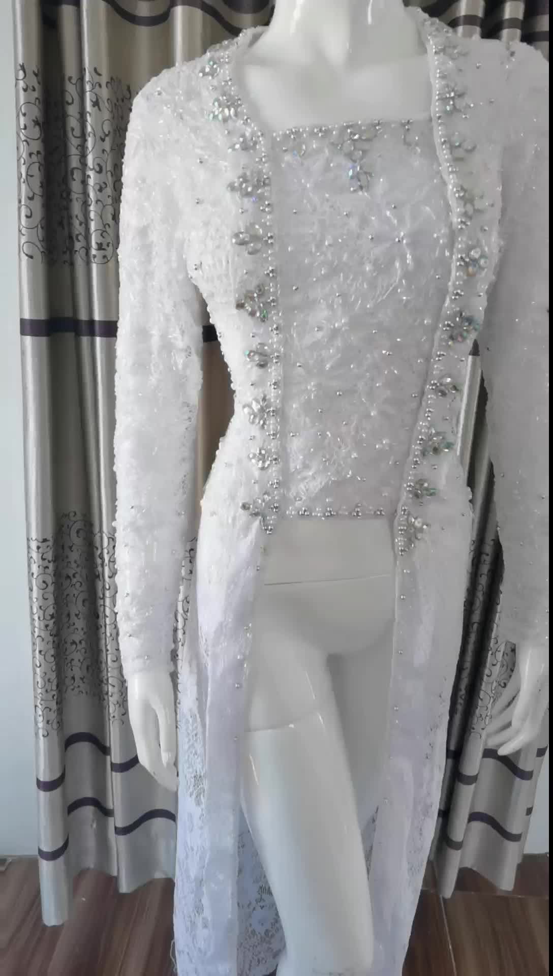 Gaun akad pengantin perancisan semata kaki Payet Span Wanita wedding dress pake manset Regular Pas traditional chinese