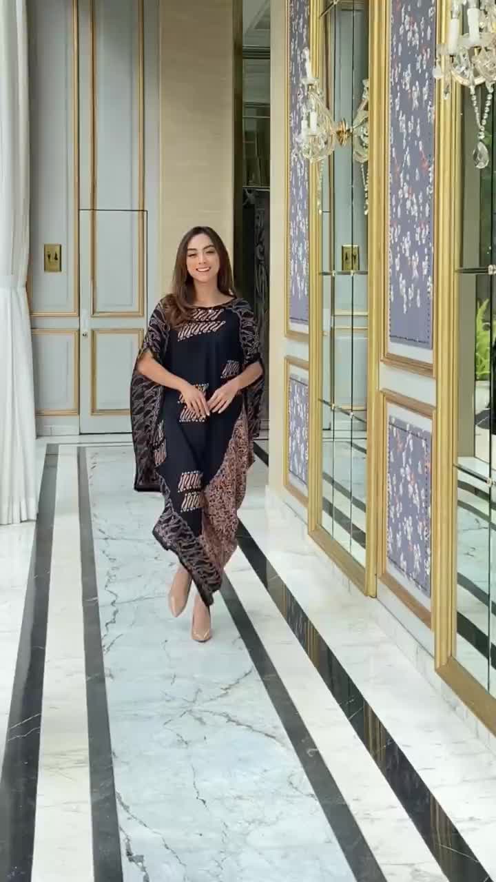 KINNAS - NAMEERA  Casual Long Dress - Dress Wanita Kondangan Bahan Viscose Fit Panjang