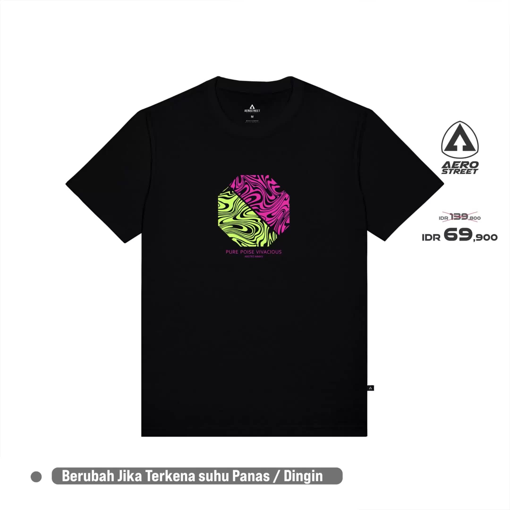 Aerostreet T Shirt Armania Thermochromic Hitam - Kaos T-Shirt Tshirt AABAA