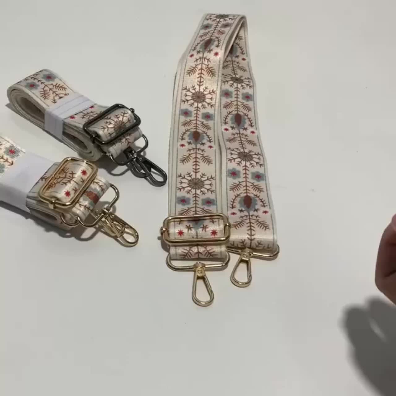 FTH Tali Tas Selempang Katun Kembang Kecil Putih Mewah Murah