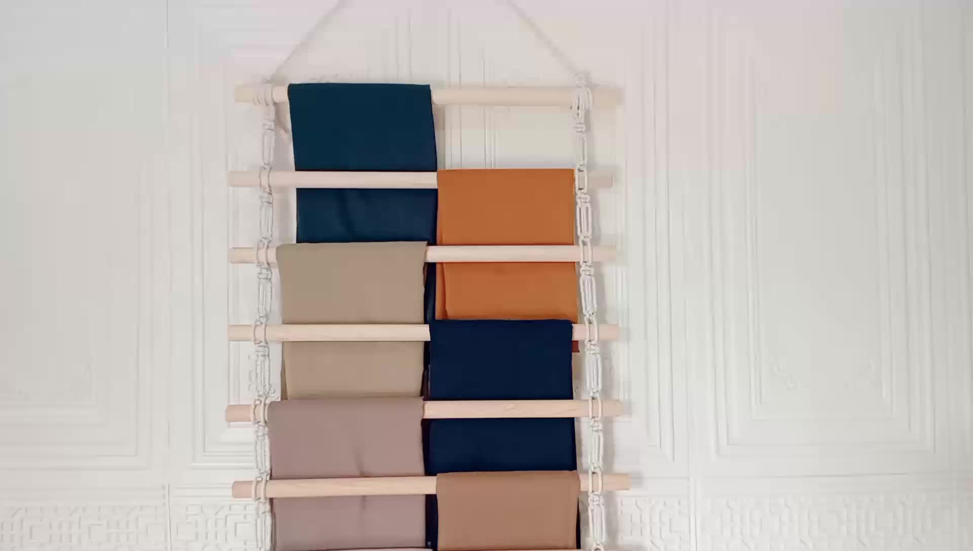Gantungan Hijab 6 Susun 8 Susun Kayu Bulat Panjang 50 cm Ladeer Hanger Baju Mukena Sajadah Aesthetic Handuk
