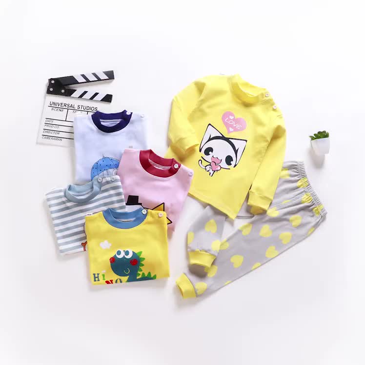NIUKID - Baju Tidur Anak Setelan Piyama Bayi Set Lengan Panjang Bahan Katun Lembut Piyama Perempuan  #B170-#B175