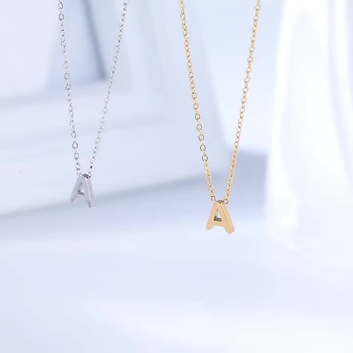 KALUNG TITANIUM HURUF A-Z MINI STYLE SUPER KOREA ANTI KARAT DAN ANTI LUNTUR