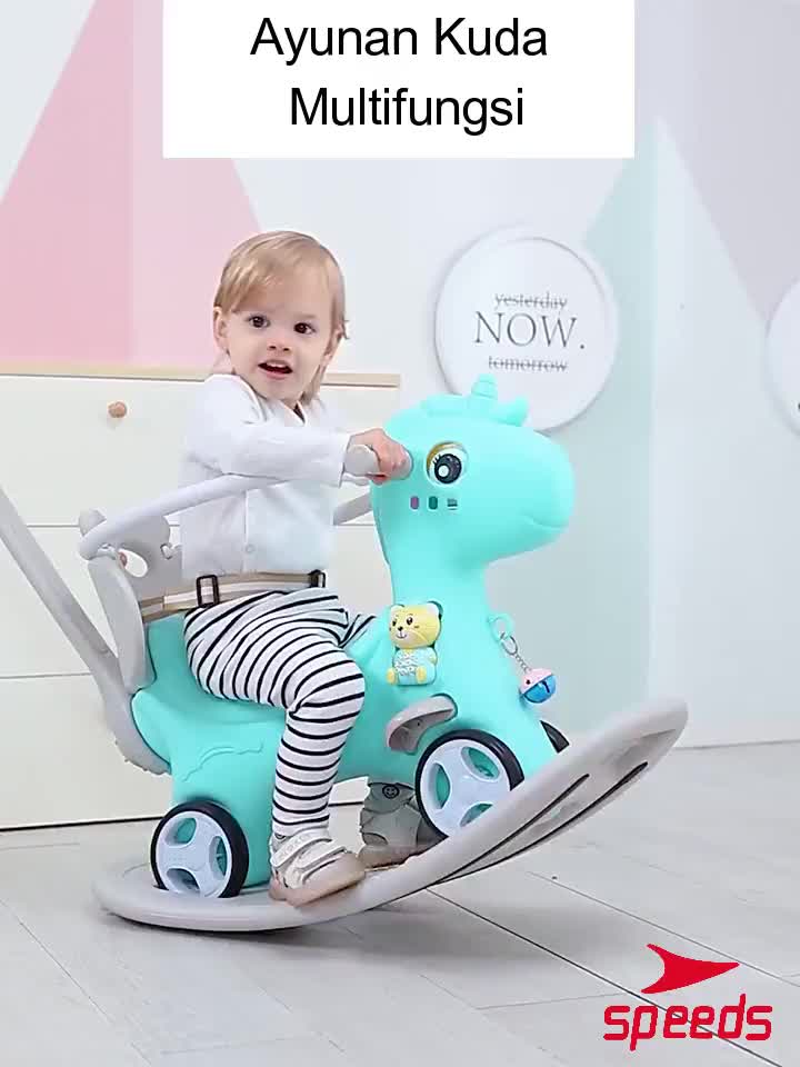 SPEEDS Mainan Anak Kuda Kudaan 4in1 Rocking Horse Toys Jungkat Jungkit 001-M1006