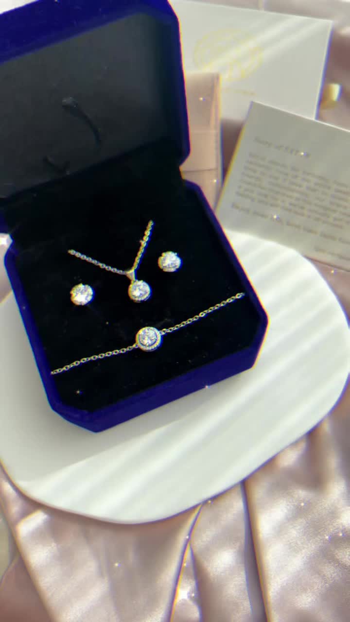 SAT.10 Desain Original Set Kalung Anting Gelang Bentuk Batu Permata Bahan Titanium SAT-4101-4103