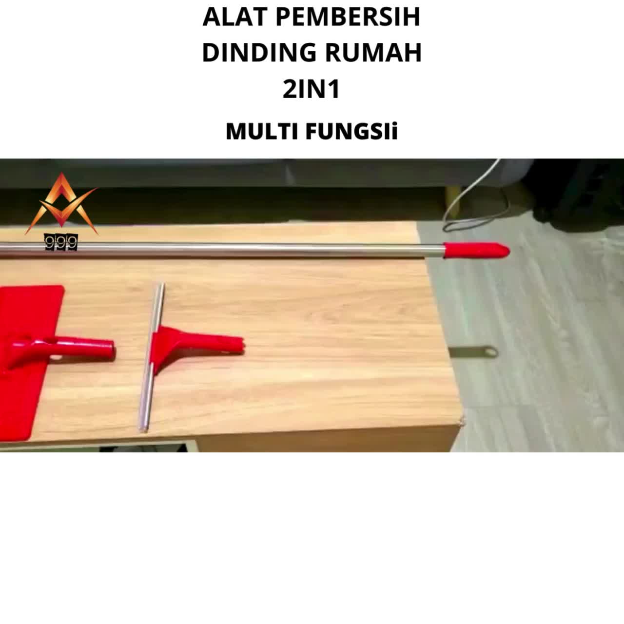 Alat Pel Dinding/Kaca 2in1 Multi Fungsi B1M15 dengan Karet Merah Stainless dan Lantai Merah