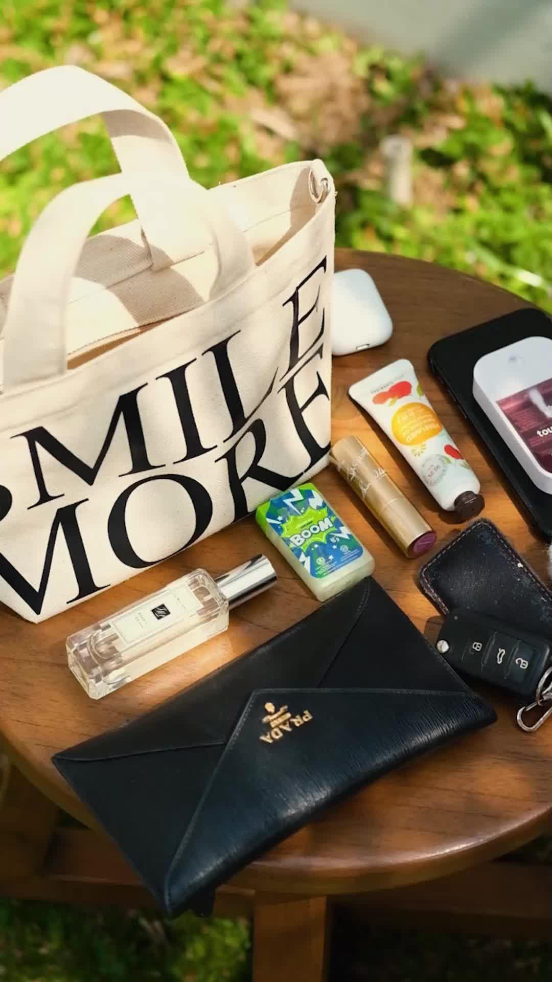 SMILE MORE TOTEBAG WANITA BAHAN KANVAS PREMIUM TEBAL ZIPPER RESLETING GENTLE WOMAN TOTE