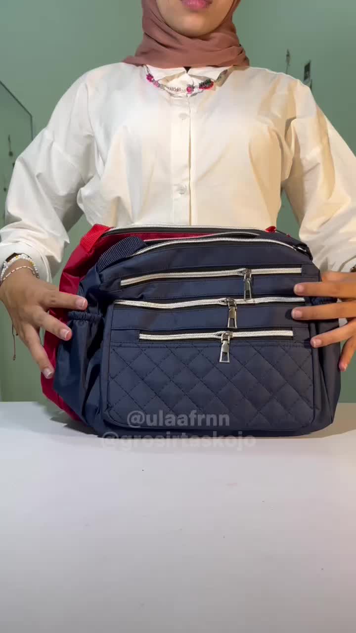 [TERLARIS] Tas Selempang Wanita Bahan Mikro Bordir Ukuran 27x10x20 CM - Tas Kerja, Kuliah, Sekolah - Resleting Lima