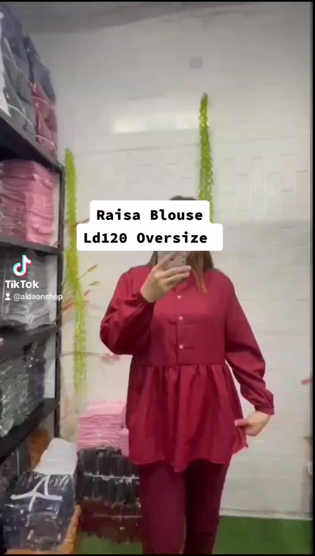 Raisa Blouse Jumbo Atasan Wanita Kekinian Fashion Baju Hijab Busui&Bumil Jumbo Size Ld120 Oversize Muslimah Kancing Muslim Panjang Cod