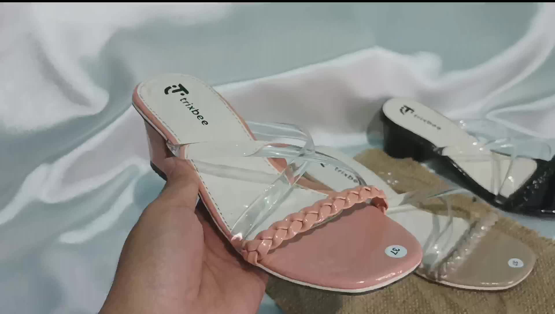 Trixbee Slop Heels Murah Hak 5 cm Wanita Sandal Sendal