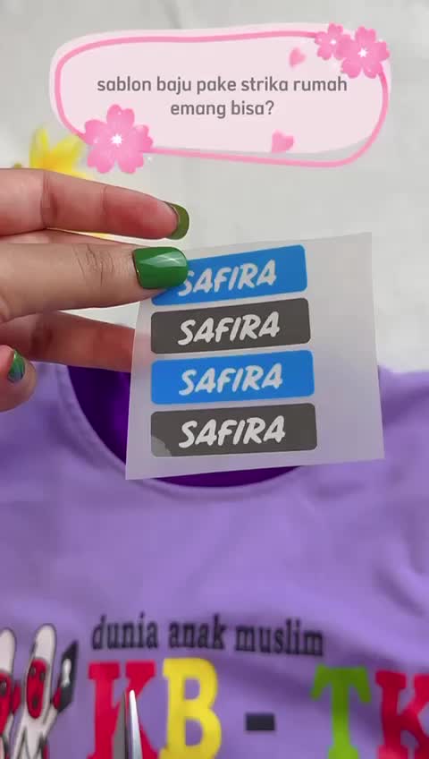 Stiker Kain Setrika Label Nama Baju Instant