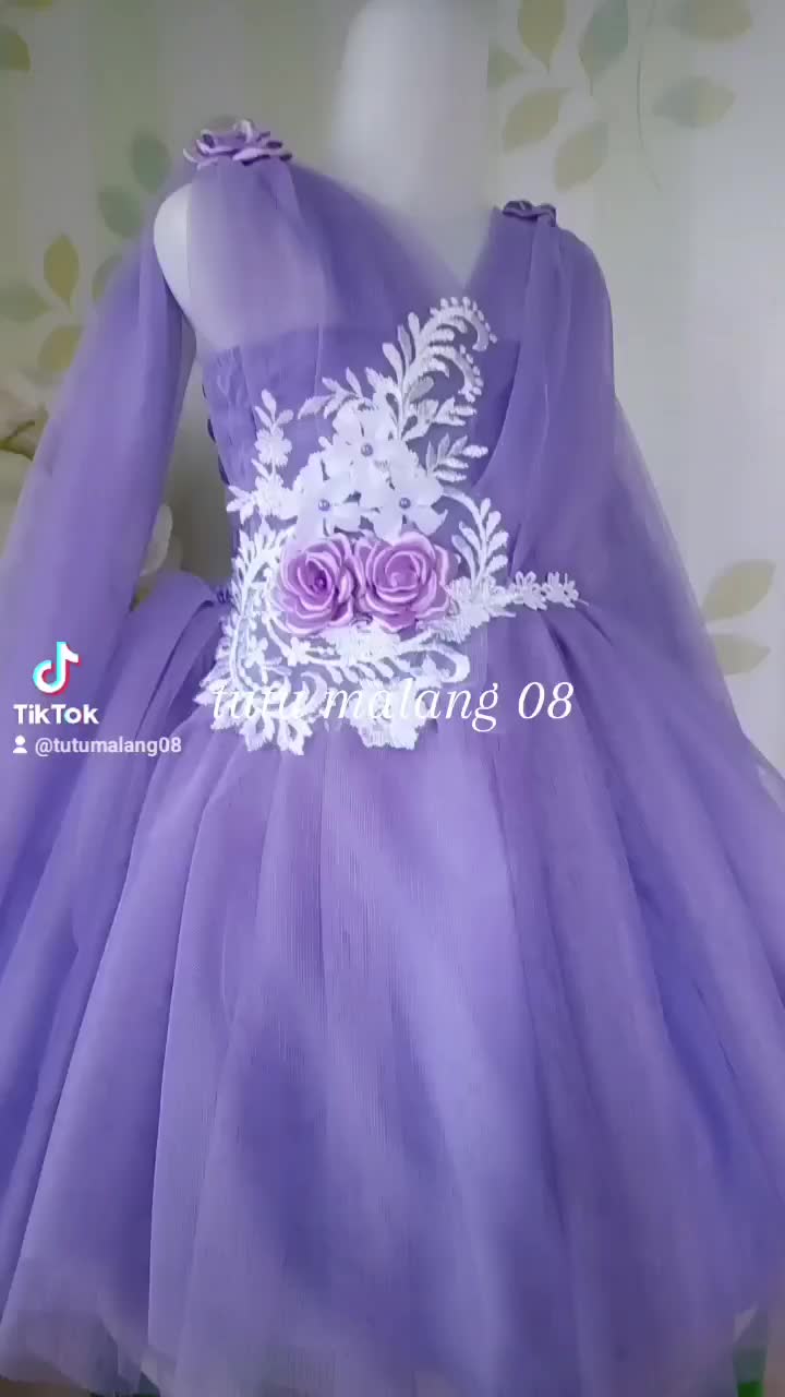 dress party cantik renda istimewa bisa request warna+free bando