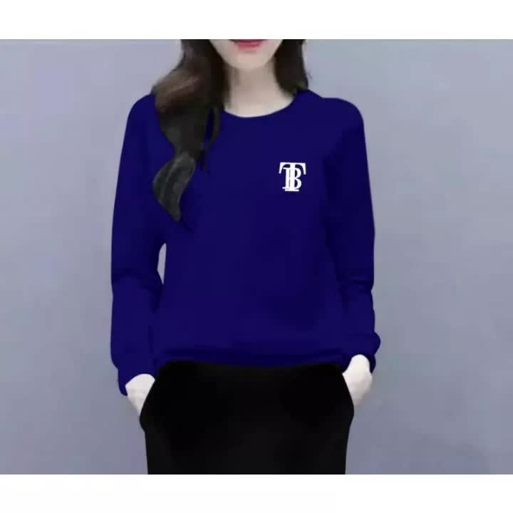Kaos Lengan Panjang Wanita Logo Tb / Kaos Atasan Wanita / Kaos Terlaris / Kaos trendy / Kaos Bisa COD / Kaos Model Sweater / Kaos Distro