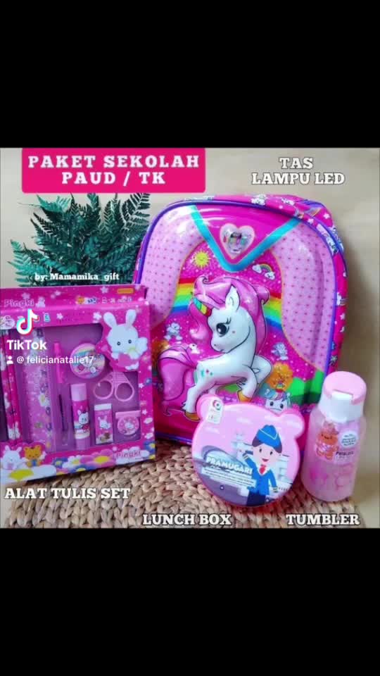 Tas Anak Perempuana Unicont LED Set Lengkap Harga Paket Murah
