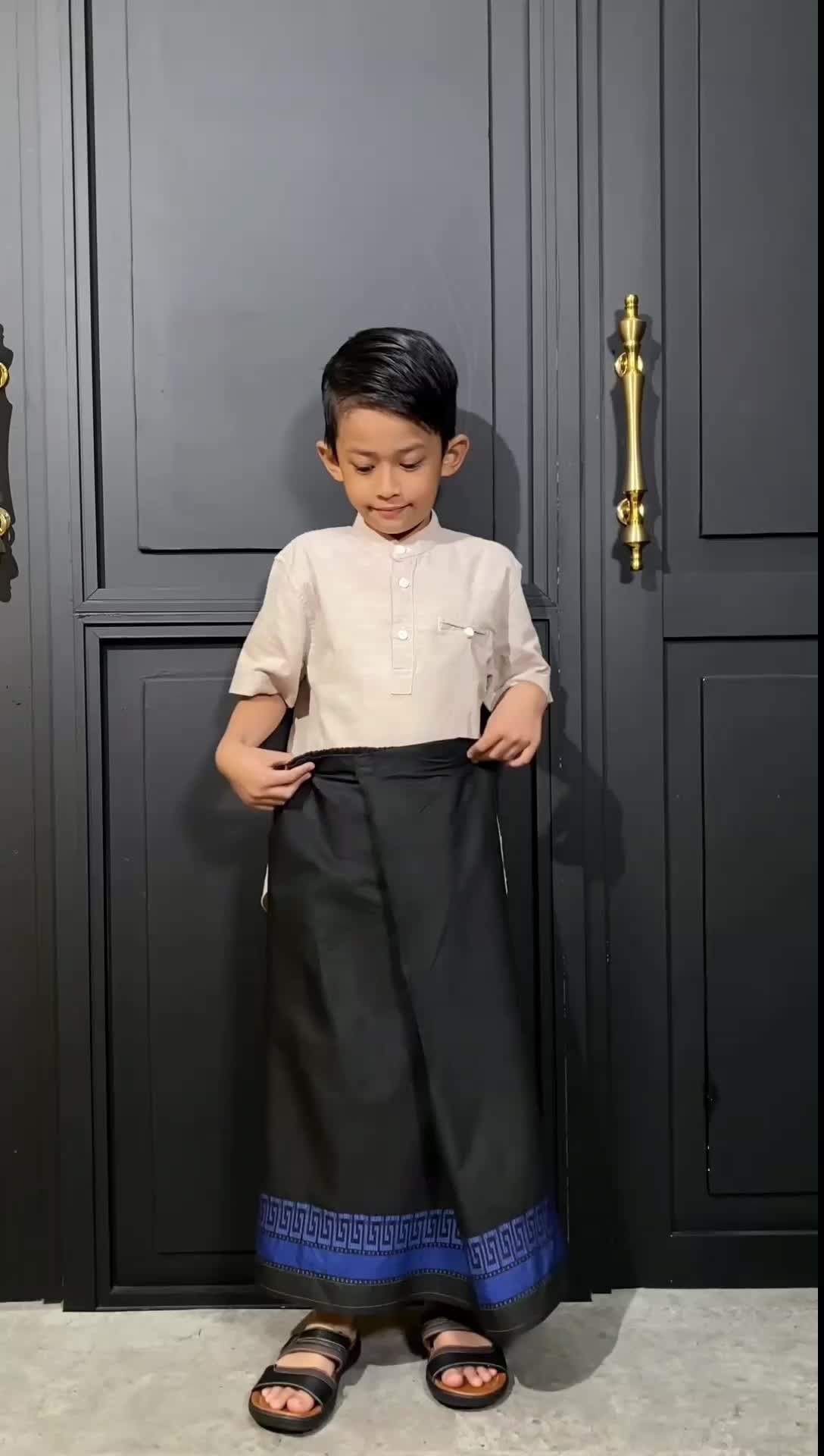 sarung instan anak 1-9 tahun / sarung anak sunat / sarung anak praktis celana  motif Tenun Muslim Nyaman