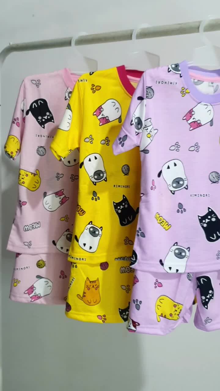 Kiminori HECA.ST Setelan Baju Anak Perempuan Lengan Pendek Celana