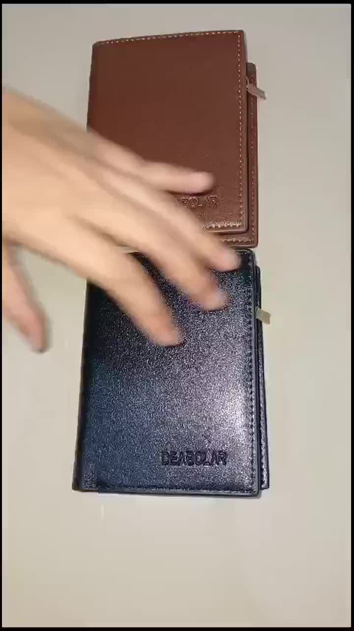DEABOLAR R086-2 DOMPET UANG PRIA TEBAL BAHAN SEMI KULIT LEMBUT ADA TEMPAT KOIN RESLETING