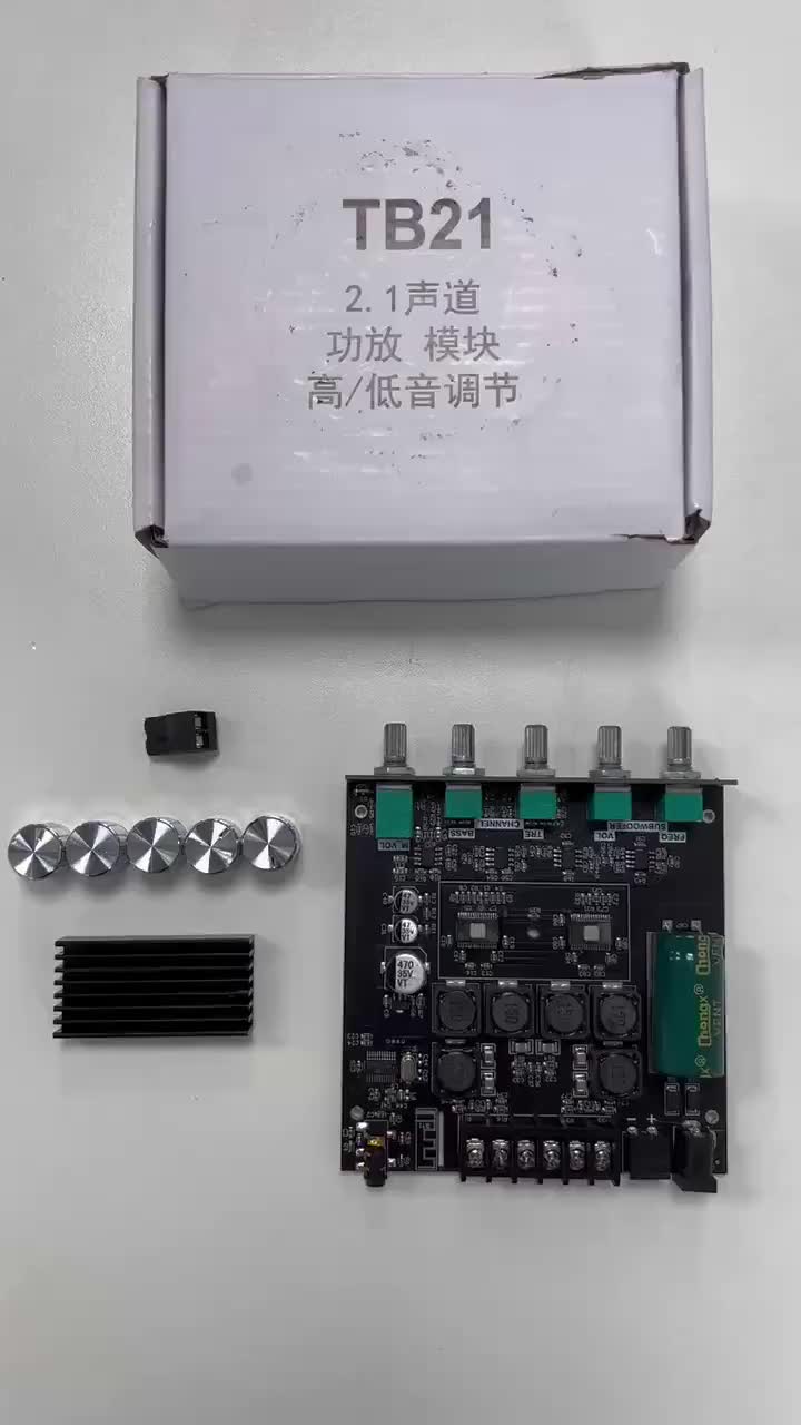 【Stok, Dikirim Dari Jakarta】ZK-TB21 Penyesuaian Tinggi dan Bass 2.1 Channel Bluetooth Modul Penguat Daya Digital Penuh【TPA3116D2】Dapat dihubungkan kelebihan berat badan 50W*2 100W Amplifier