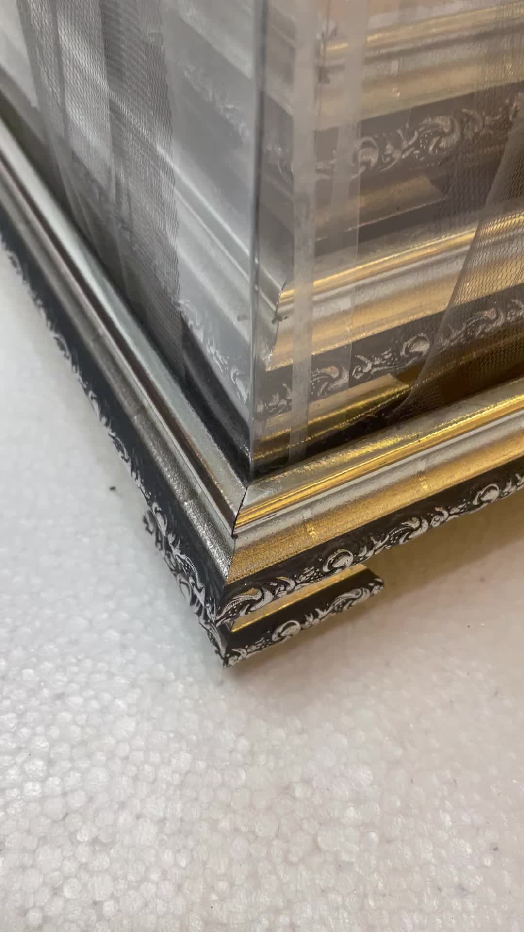 Kotak hantaran box seserahan frame fiber set isi 3 tutup mika dengan hiasan sudut siku