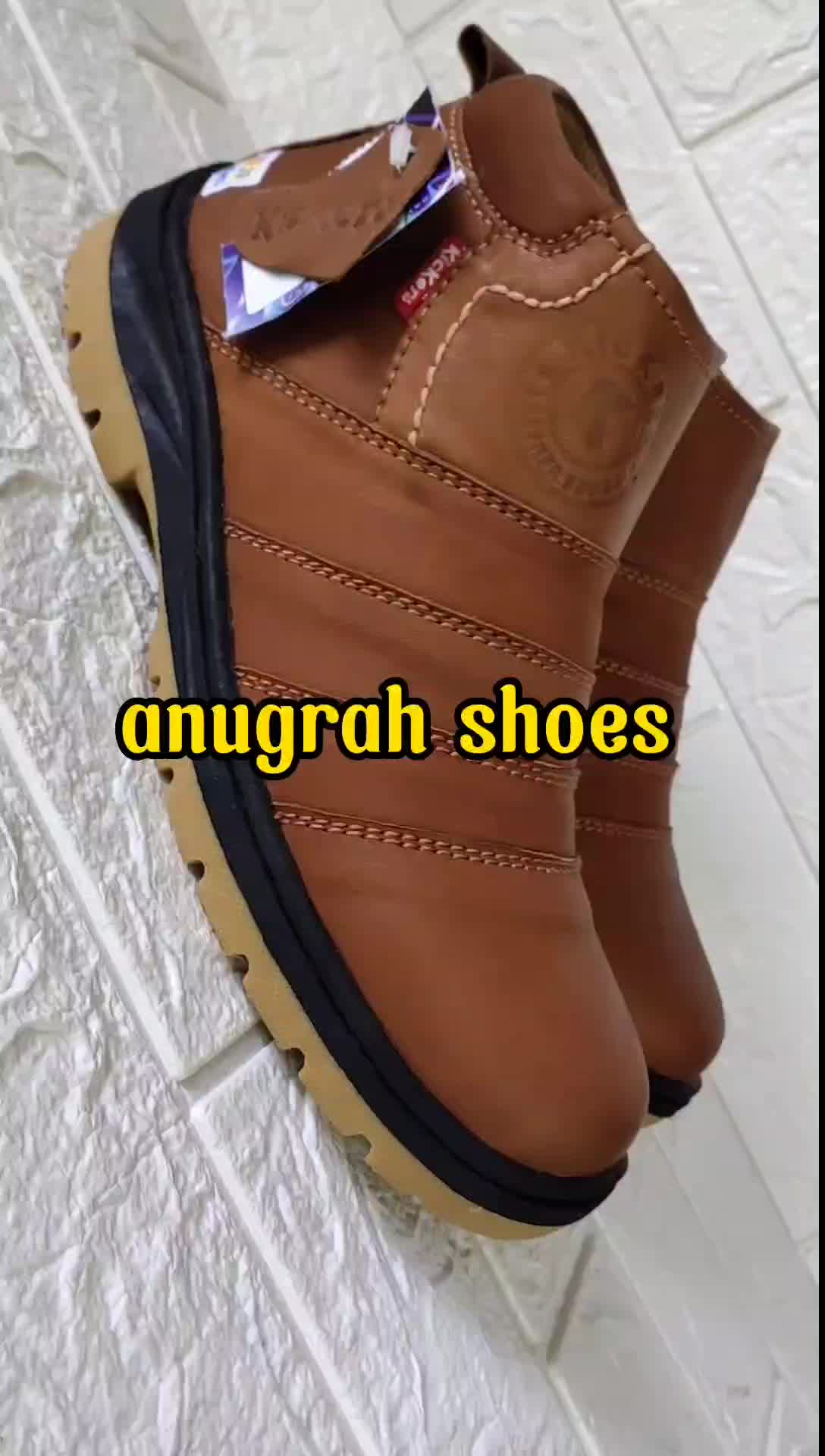 Sepatu boot pria touring kasual kulit asli