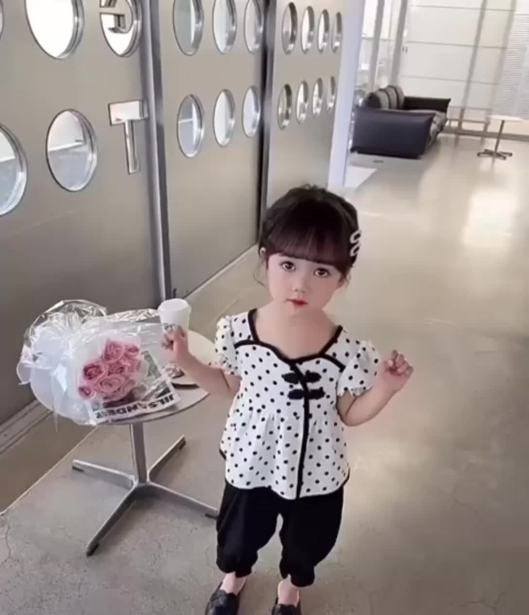 (FILOBEE) SETELAN ANAK PEREMPUAN SHANGHAI ONDE/ BAJU ANAK PEREMPUAN setelan anak polkadot