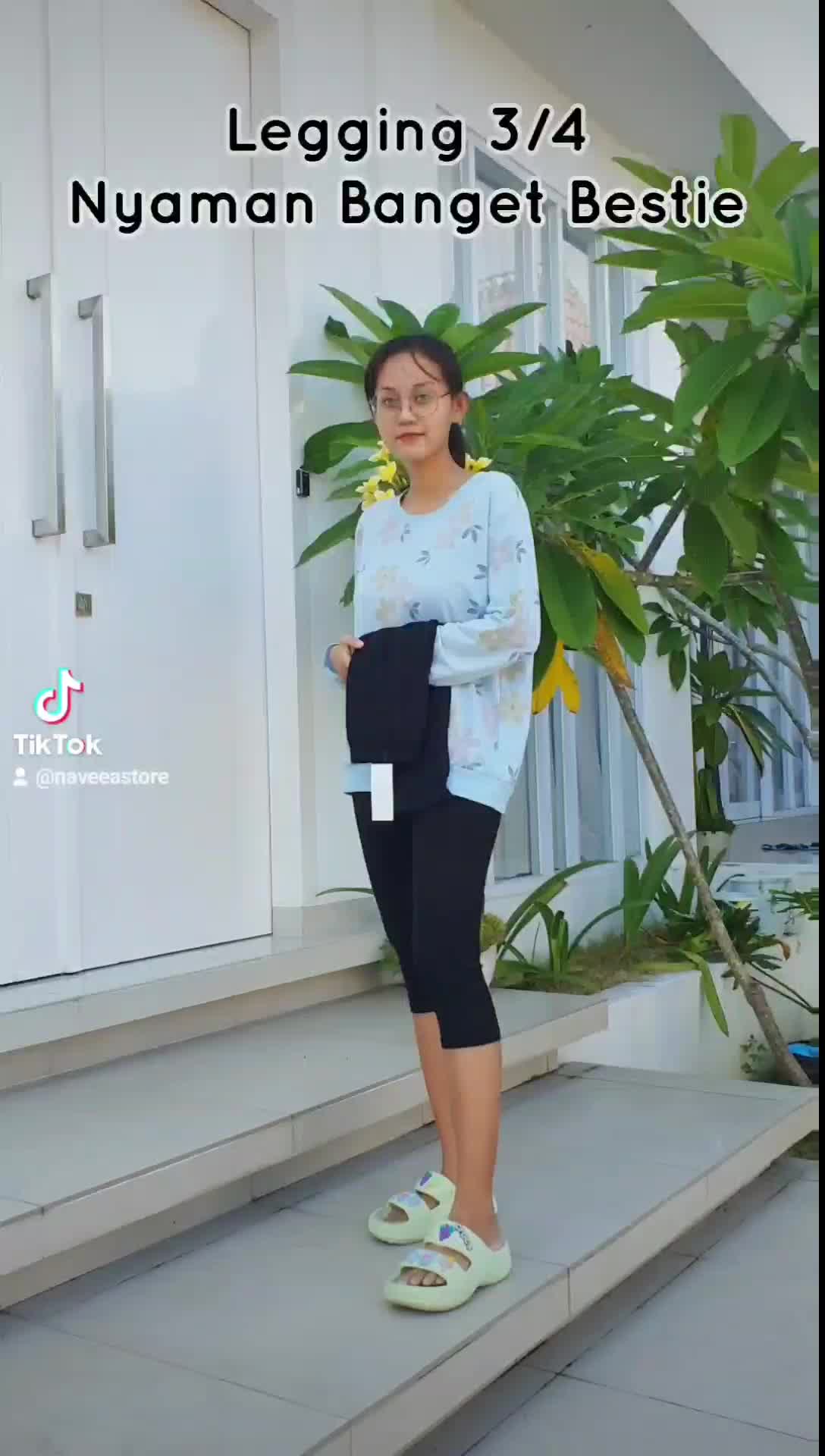 Legging Wanita Polos Pendek Leging Hitam Viral Clst - NVA0118