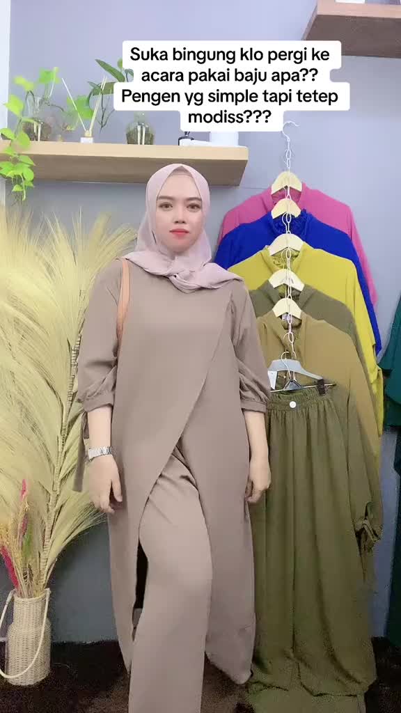 Setelan Bintang Tunik Model Rok atau Model Celana - Muat BB 38-85kg & LD 120cm - Bahan Crinkle Airflow