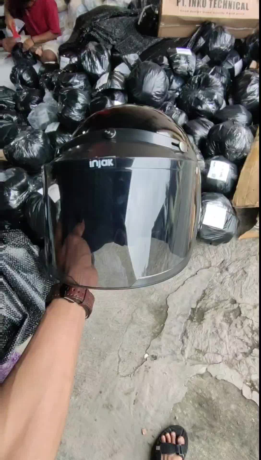 HELM BOGO RETRO CLASSIC KACA DATAR TERBARU helm cewek  keren