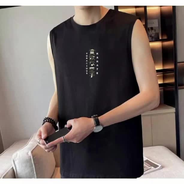 Baju Singlet Pria Dewasa Motif Karate / Baju Oblong Pria Santai / Baju Singlet Gym / Baju Singlet Terlaris / baju Singlet Trendy Kaos Cowok