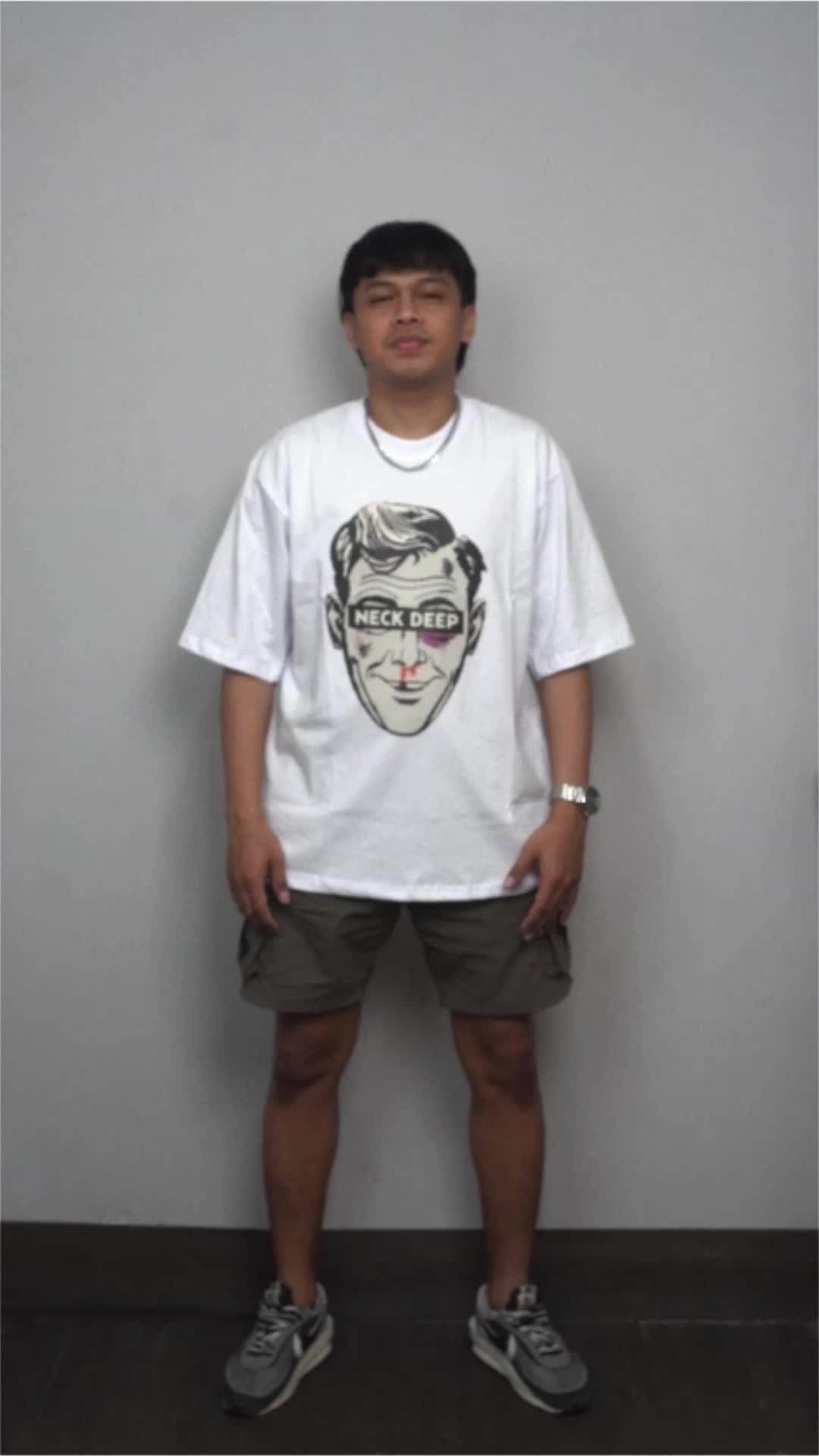 Artisan T-Shirt Neck Deep Head Kaos Oversize Putih Katun Combed Cowok Kain Sablon Lokal Pria