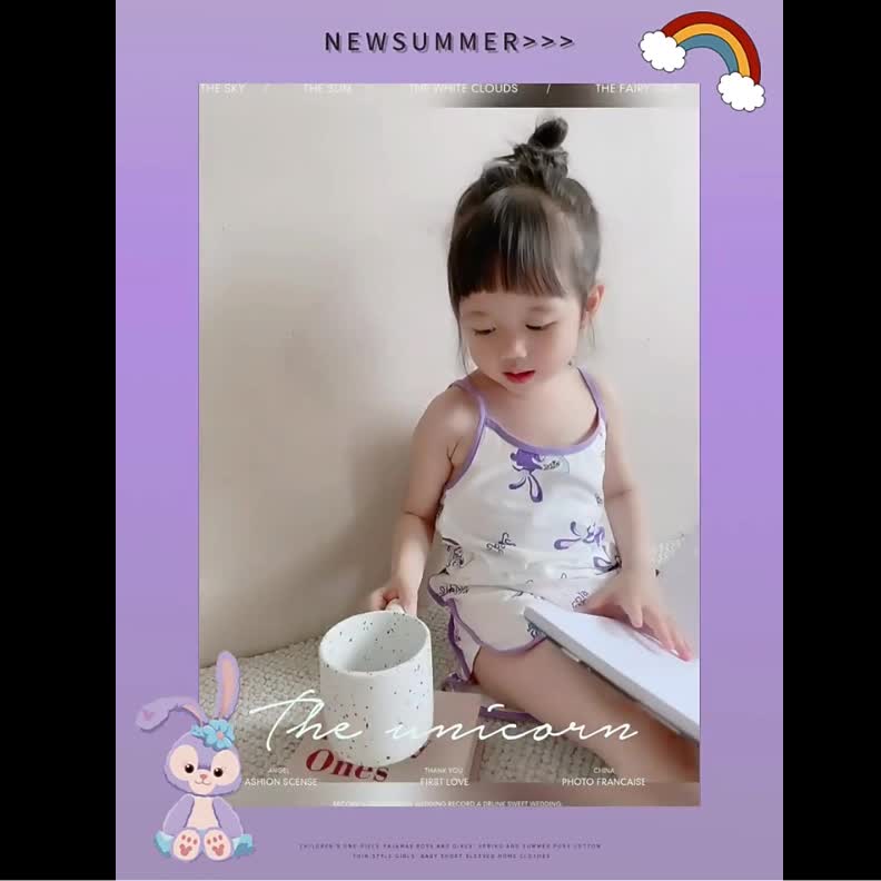 LNR Shop Setelan Pendek Tanpa Lengan Sanrio Stella Lou Linabell Kuromi Cinnamoroll My Melody Kartun untuk Anak Perempuan Set Musim Panas dengan Celana Pendek Girls Clothes Baju Kaos Tanktop Santai Rumahan Adem Lembut Peekaboo Bunga Bunga