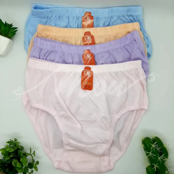 6PCS Celana Dalam Wanita Dewasa Jumbo Polos Olivia Murah Bahan Katun / Daleman Cewek  Remaja Murah