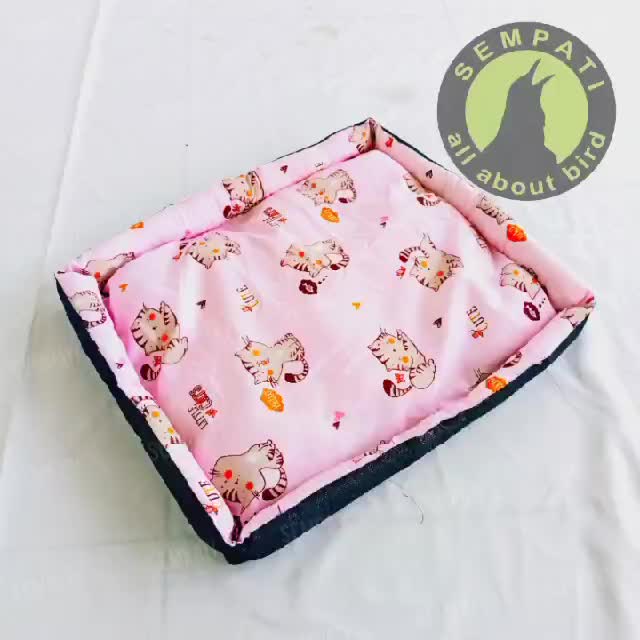 Sempati Kasur Kucing Anjing Kelinci Cat Kitten Anabul Kasur Kotak Puffy Motif Tempat Tidur Hewan Kucing Anjing Cat Dog Kasur Bantal Alas Tidur Kucing Pet Bed Fighter