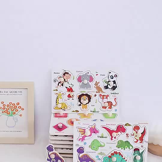 YBL-COD Mainan Anak Puzzle Knob Kayu Jigsaw Karakter Lucu Wooden Puzzle Gagang Knop Kayu Mainan Edukatif Edukasi Bergambar Cowok Cewek Beraneka warna Game Toys (BELI LOKAL)