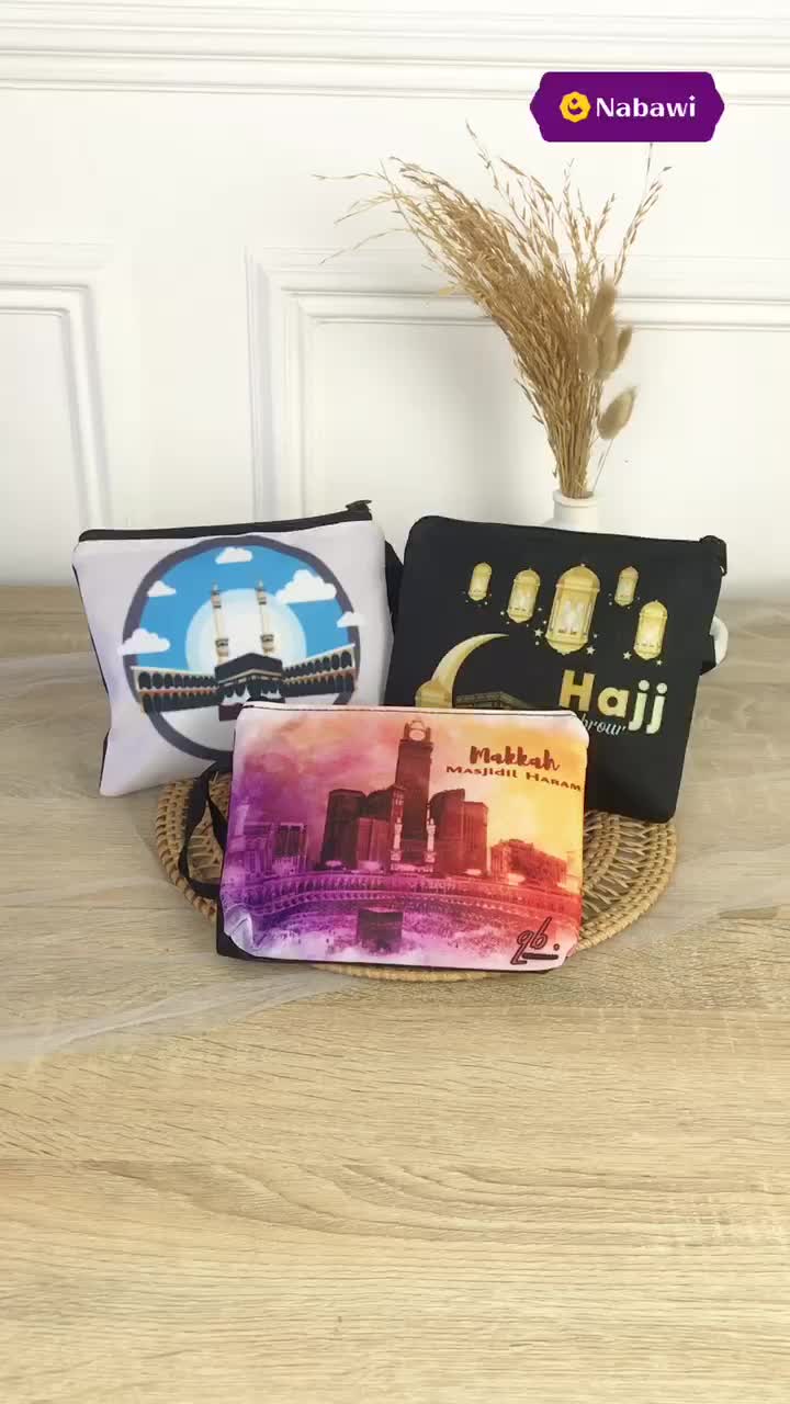 Dompet Pouch Printing Ka'bah Oleh Oleh Haji dan Umroh