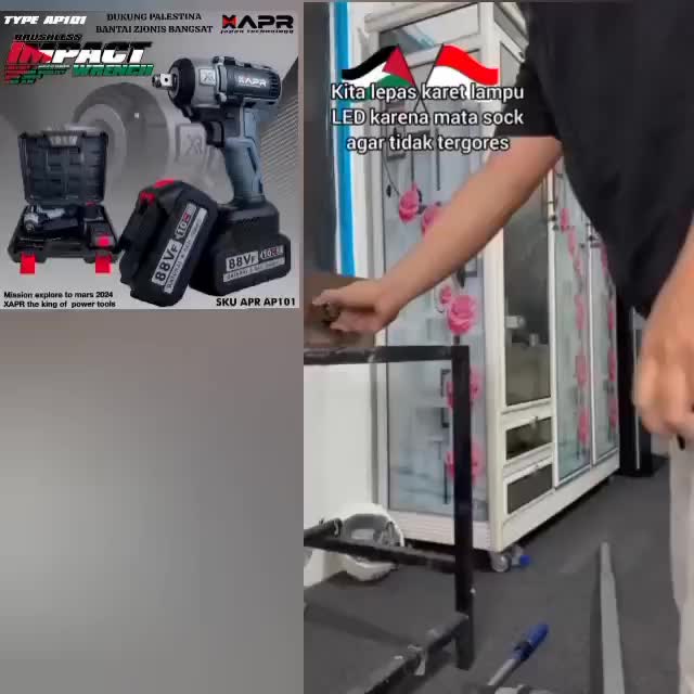 APR Impact Wrench AP101+ APR Japan Torsi 650Nm Mesin Pembuka Baut Roda Ban Mobil CVT Motor 2Batre Premium Ekonomis