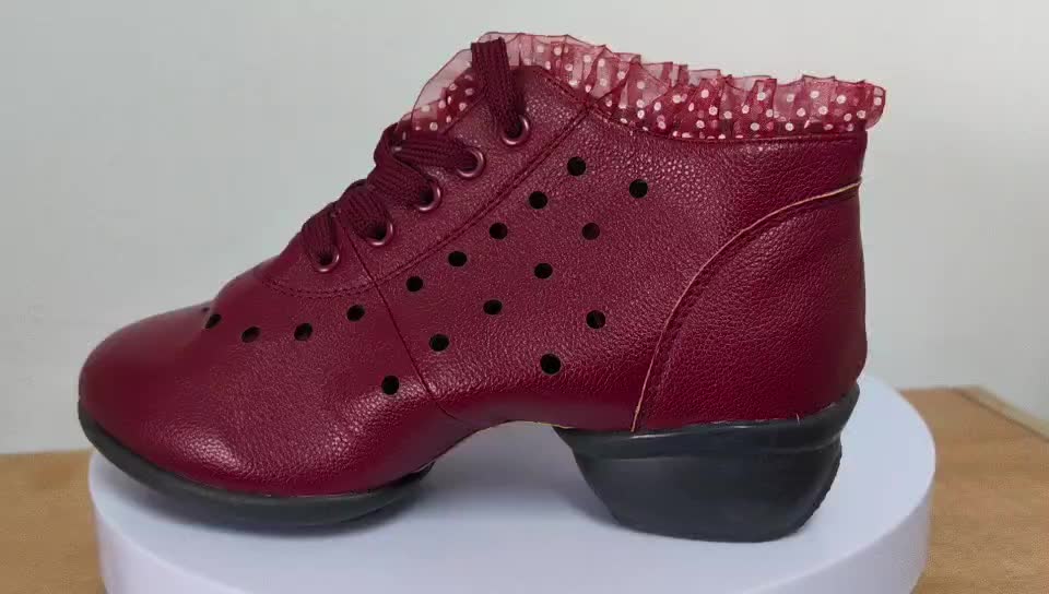 Sepatu Dansa Latin/ Line Dance Semi Boots Renda sepatu Wanita sepatu bot pendek sepatu jala
