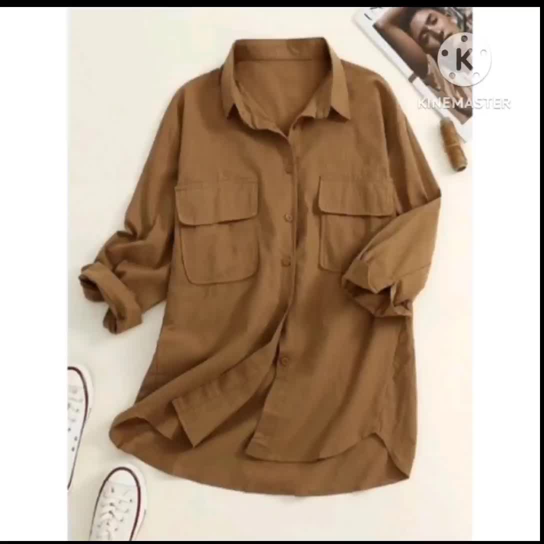 Kemeja Wanita Dewasa Shakila shirt Katun Rayon Import L xL xxL COD Santai Polos Lembut Simple Nyaman Atasan Panjang Baju Oversize Casual Cewek