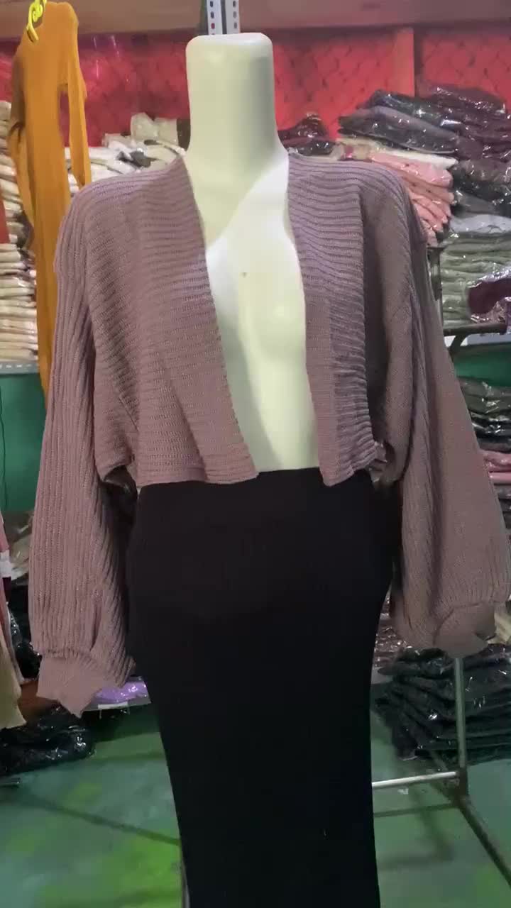 CROP BALON CARDI Rajut ,ATASAN kekinian Nyaman Knitwear